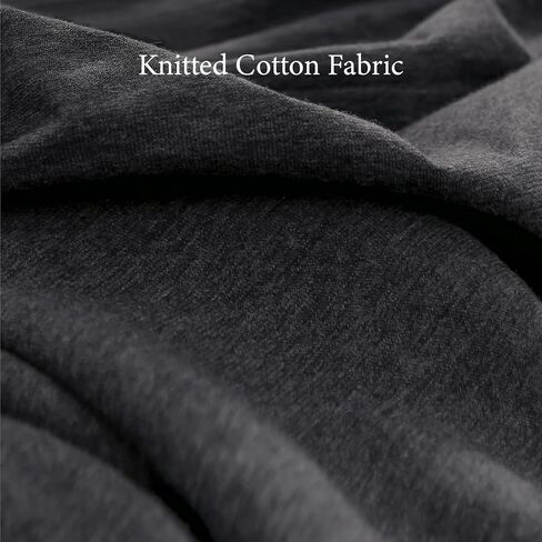 PURE ERA Jersey Knit Duvet Cover Set 100% T-Shirt Cotton Super Soft Comfy 3pc Bedding Set with Zipper Closure (Heather Charcoal Grey, Queen) in Kuwait