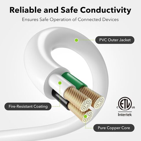BN-LINK 8 ft Indoor/Outdoor Extension Cord 16/3 SJTW, Black, Water & Weather Resistant, 3-Prong Grounded Plug for Landscaping & Holiday Decorations, Home & Office, 13A ETL in Saudi Arabia