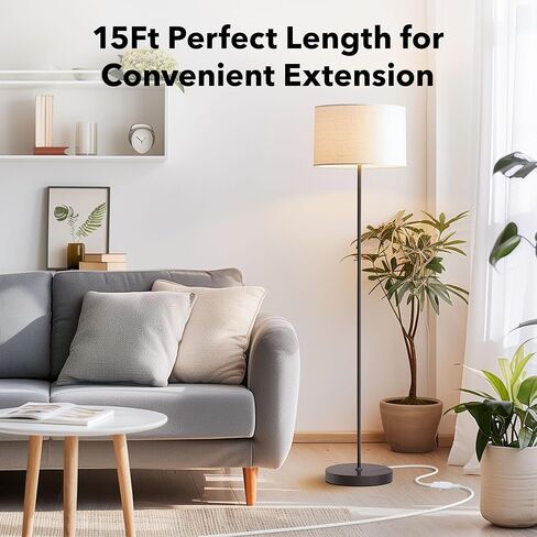 BN-LINK 8 ft Indoor/Outdoor Extension Cord 16/3 SJTW, Black, Water & Weather Resistant, 3-Prong Grounded Plug for Landscaping & Holiday Decorations, Home & Office, 13A ETL in Saudi Arabia