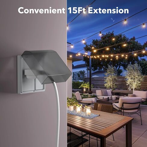 BN-LINK 8 ft Indoor/Outdoor Extension Cord 16/3 SJTW, Black, Water & Weather Resistant, 3-Prong Grounded Plug for Landscaping & Holiday Decorations, Home & Office, 13A ETL in Saudi Arabia