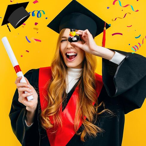 Sratte 24 Pack 2" Graduation Ducks Class of 2025 Diploma Grad Bulk Rubber Ducks for Cruise Student Adults Graduates Gift Prize Graduation Party Decorations(Black, Red) in Kuwait