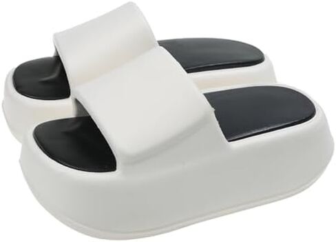Women's EVA Round Open Toe Platform Cloud Pillow Slides Casual Slip On Comfort Lightweight Chunky Ultra Cushion House Slippers Summer Beach Walking Slide Sandals in Saudi Arabia