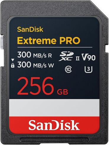 Sandisk 256GB Extreme Pro SDXC UHS-II CARDY-تصل إلى 300 ميجابايت/ثانية سرعات قراءة وكتابة ، V90 ، 8K ، 4K UHD ، SD-SDSDXDM-256G-GN4IN in Kuwait