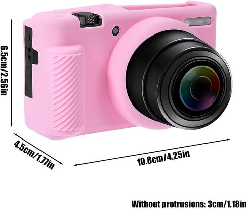 واقي حالة الكاميرا لـ Sony ZV-1F/ ZV-1 II/ ZV-1M2 ، غطاء واقي كاميرا السيليكون ، غلاف حافظة ناعم ناعم مضاد للخلع للكاميرا (وردي) (وردي) in Saudi Arabia