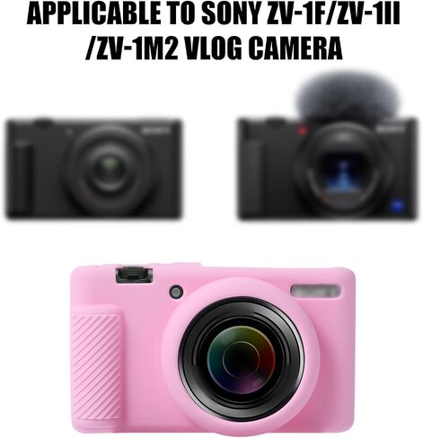 واقي حالة الكاميرا لـ Sony ZV-1F/ ZV-1 II/ ZV-1M2 ، غطاء واقي كاميرا السيليكون ، غلاف حافظة ناعم ناعم مضاد للخلع للكاميرا (وردي) (وردي) in Saudi Arabia