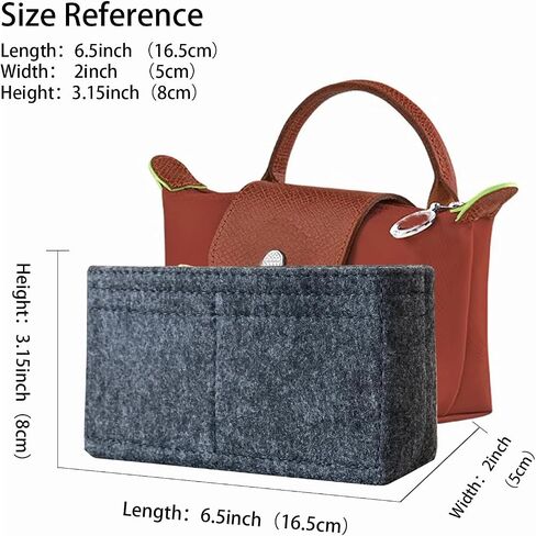 Bag Organizer for Long champ Small Handbags Timid Bag Storage and Organization Inner Pocket Liner Felt-Mini Size (Beige) in Saudi Arabia