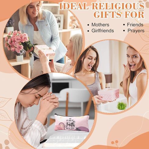 Talltalk 14 قطعة من حقائب مستحضرات التجميل المسيحية الملهمة للنساء، حقيبة أقلام تحفيزية لصديق، حقائب مكياج آية الكتاب المقدس لزملاء العمل لعيد الميلاد وعيد الميلاد والتخرج (نابضة بالحياة) in Kuwait