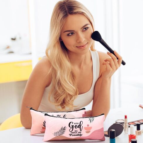 Talltalk 14 قطعة من حقائب مستحضرات التجميل المسيحية الملهمة للنساء، حقيبة أقلام تحفيزية لصديق، حقائب مكياج آية الكتاب المقدس لزملاء العمل لعيد الميلاد وعيد الميلاد والتخرج (نابضة بالحياة) in Kuwait