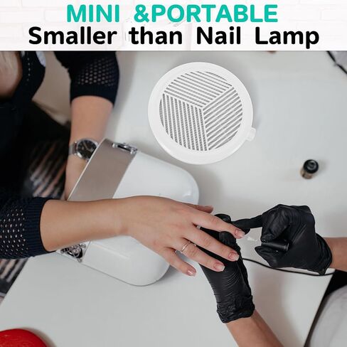 Small Nail Dust Collector, Adjustable Suction, AONOLOVO Portable Nail Vacuum Fan Dust Collector Extractor Suction Machine for Acrylic Dip Nails Removal, White in Saudi Arabia