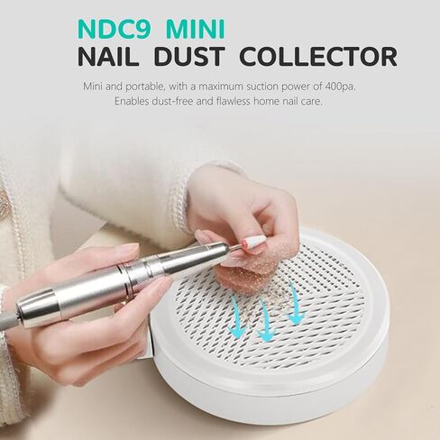 Small Nail Dust Collector, Adjustable Suction, AONOLOVO Portable Nail Vacuum Fan Dust Collector Extractor Suction Machine for Acrylic Dip Nails Removal, White in Saudi Arabia