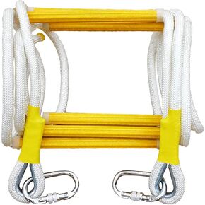 Fire Escape Rope Ladder 2-Story - 16 feet Emergency Escape Safety Ladder for Balcony Window Residential Home Apartment Railing, Reusable Rope Ladder, Tested to 2000 Pounds