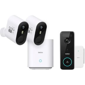 AOSU 2K WirelessCam Pro System 2-Cam-Kit + 5MP Doorbell Camera