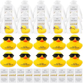 30 Set Employee Appreciation Gift Bulk for Coworker Inspirational Mini Rubber Ducks with Glasses You Are Ducking Cheer up Cards Thank You Gift Bulk for Employee Teacher Team Nurse Coworker