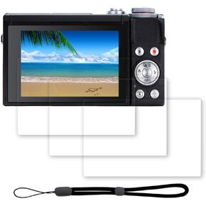 [3Pcs G7 X Mark III Screen Protector for Canon Powershot G7X Mark III+[1Pcs] Hand Lanyard,Tempered Glass,9H Hardness,Anti-Scratch,Anti-Bubble,Easy Installation