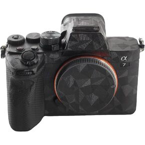 Camera Body Protective Film Decorative Sticker Compatible with Sony a7 IV Comprehensive Protection Anti-Scratch/Anti-Wear/No-Residue/3M Materail(Snake Scale Black)