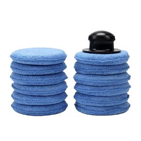 Microfiber Wax applicator pad,car Wax applicator pad with Waxing Handle, Foam applicator Pads for car Detail,Buffing Polishing Foam Pads for Car Cleaning and Fine Polishing (5 inch, 12 Pack)