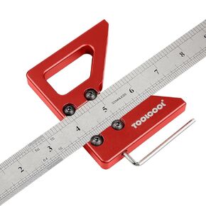Toolcool Circle Center Finder Tool Tool Woodworking Tool 45 درجة صانع زاوية السحب سبيك سبيكة الألومنيوم