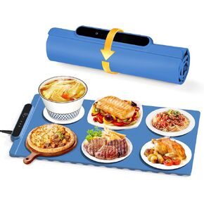 Warming mat for Food，Food Warming mat，Heating mat for Food, 10s Fast Heating and 20 Temperature Timing Settings, Suitable for Family Gatherings, buffets, Storage and Portable Design