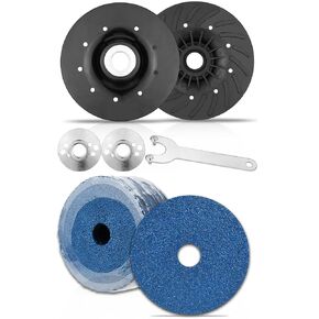 4.5" x 5/8"-11 Angle Grinder Backing Pad 2PCS & 4.5"36 Grit Zirconia Resin Fiber Sanding Discs 25 Pack for Grinding Polishing Sanding Woodworking