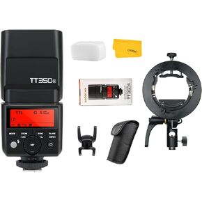Godox TT350S Flash Speedlite for Sony Camera, 2.4G Wireless GN36 1/8000s HSS TTL Camera Flash with Godox S2 Flash Bracket Compatible for Sony Camera A7 A7R A7S A7-II A7-III A7R-II A7R-III A6300 etc