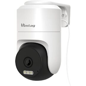 VIMTAG 2.5K Security Camera Outdoor, Plug-in 5G/2.4G WiFi Indoor Cameras for Home Security, Color Night Vision, 360° View, Motion Tracking & Alerts, IP66 Waterproof, Works with Alexa, Cloud/SD Storage