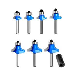 1/4 Inch Shank Roundover Edging Router Bit Set Solid Carbide Woodworking Router Bit Milling Tools Rounding Edge Forming