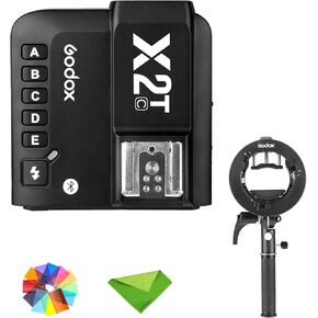 Godox X2T-C TTL Wireless Flash Trigger for Canon, w/ S2 Holder Bracket 1/8000s HSS Bluetooth Connection Supports iOS/Android App Controller, New Hotshoe Locking, New AF Assist Light
