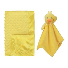 Pro Goleem Duck Lovey و Minky Dot Baby بطانية مع ساتان يدعم الأصفر