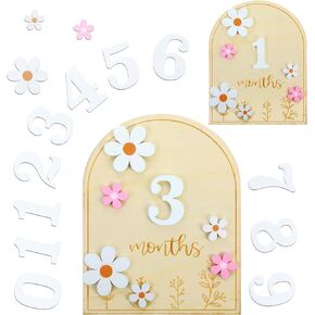 Baby Milestone Signs Perfect Newborn Photography Props Girl Baby Milestone Signs Baby Month for Baby Shower Newborn Photo Props Gifts (Pink)