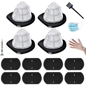 4 Pack 2030 Vacuum Filters&8 Foam Filters with Brush, Compatible with Bissell 3-in-1 Vacuum Models 2030, 20303, 20306, 20307, 20309, 2030H, 2030V, 2030X, 2030Z, Compare to Part #1611501&1611500