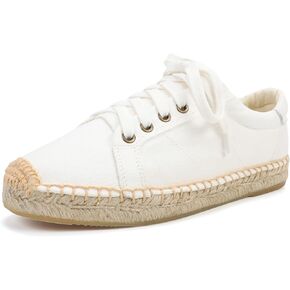 Women's Espadrille Lace-up Sneakers Platform Jute- Breathable for Casual Comfort Flat Shoes