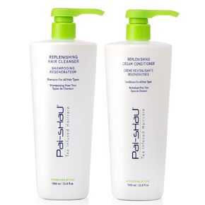 Pai-Shau Replenishing Cleanser and Conditioner Set - Hydrating Shampoo and Conditioner for All Hair Types - 2x1000ml