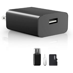 Mini Camera with 64G Card 1080P Nanny Camera Small Security Camera with Night Vision and Motion Detection for Indoor and Home, No WiFi