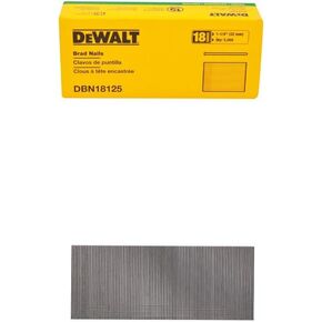 DEWALT DBN18125 Heavy Duty 18 Gauge, 1-1/4-Inch Brad Nail (5000-Pack) and DEWALT DBN18200 Heavy Duty 18 Gauge, 2-Inch Brad Nail (5000-Pack)