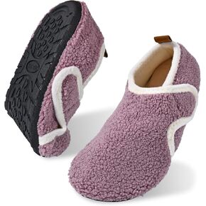 House Slippers for Women Man, Unisex Adjustable Walking Cozy Warm Socks Shoes, Soft Non Slip Indoor Outdoor Rubber Sole Slippers