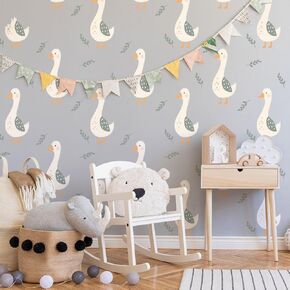 Goose Wall Decals，Peel and Stick Boho Goose Wall Sticker, Vintage Boho Chic Removable Stickers, Small Goose Wall Stickers，for Nursery Baby Bedroom Playroom Living Room Murals.