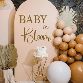 Baby in Bloom Gender Reveal Party Decal Sign - Girl or Boy Shower Backdrop Letters for Arch Sticker - Pregnancy Wall Decoration Decor
