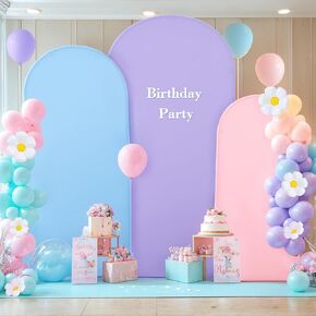 Arch Backdrop Cover Set of 3 Pink Arch Covers Stretchy Backdrop 6FT 6.6FT 7.2FT Wedding Arch Cover Bridal Baby Shower Birthday Photo Backdrop Party Arch Stand Covers Gradient Pink