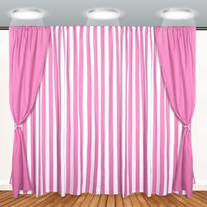 3 Pcs Carnival Circus Party Decorations Backdrops White Striped Polyester Backdrop Curtains for Carnival Circus Party Decor Birthday Party Photography Background(Red,White)