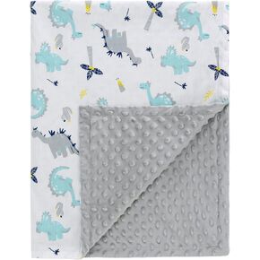 Baby Blanket for Boys Girls Soft Micro Fleece Kids Baby Blanket Throw Blanket with Dotted Backing Shower Gifts 40x30 Inches (Dinosaur)