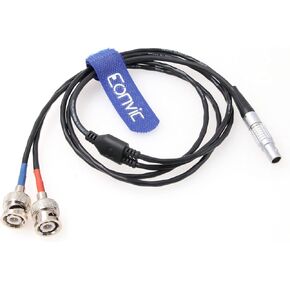 Eonvic Timecode Cable 5 Pin to Dual BNC Y Cable for ARRI Alexa Mini Sound Devices Ambient Lockit to Zaxcom
