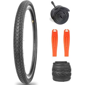 ZUKKA Bike Tire 26X1.75 Mountain Bike Tire with 2 Tire Levers Folding Replacement Tire MTB Mountain Bike, BMX Bicycle Commuter Bike