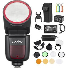 Godox V1 U Round Head Flash for Olympus Camera with AK-R1 Accessories Kit for Portrait, Event, Travel, Wedding Photography (V1U-O US Version)