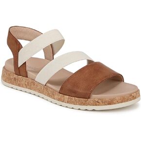 Dr. Scholl's Womens Isle Fun Flat Sandal Honey Brown 7.5 M