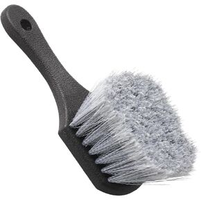 Premium Soft Bristle Wheel & Tire Brush for Cars – Short Handle Design for Effortless Scrubbing, Scratch-Free Cleaning, and Effective Removal of Dirt & Road Grime