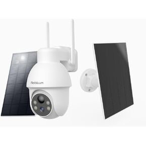 Security Camera Wireless Outdoor, 2K Solar Security Camera,Battery Powered 360°PTZ Security Camera and Additional Solar Panels