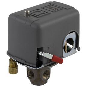 Telemecanique Sensors 9013FHG54J59M1X Air-Compressor Pressure Switch, 175 psi Set Off, 40 psi Fixed Differential, 4-Way Flange, 2-Way Release Valve, Auto/Off Cut-Out Lever