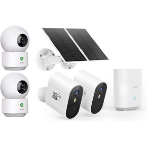 AOSU 5MP SolarCam Max System 2-Cam-Kit + 2K Indoor Camera 2Pack (Indoor Camera Doesn't Connect to Max's Homebase)