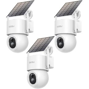 AOSU Security Cameras Wireless Outdoor, SolarCam D1 Max (3 Pack)