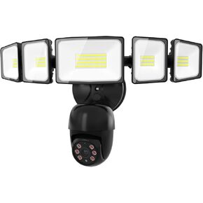 iMaihom Floodlight Camera Outdoor, 2K QHD Smart Home Security Cam with Motion-Activated, 5500LM Brightness 5 Heads Light, 360° Pan & Tilt, 2-Way Audio, Cloud/SD Storage, Color Night Vision